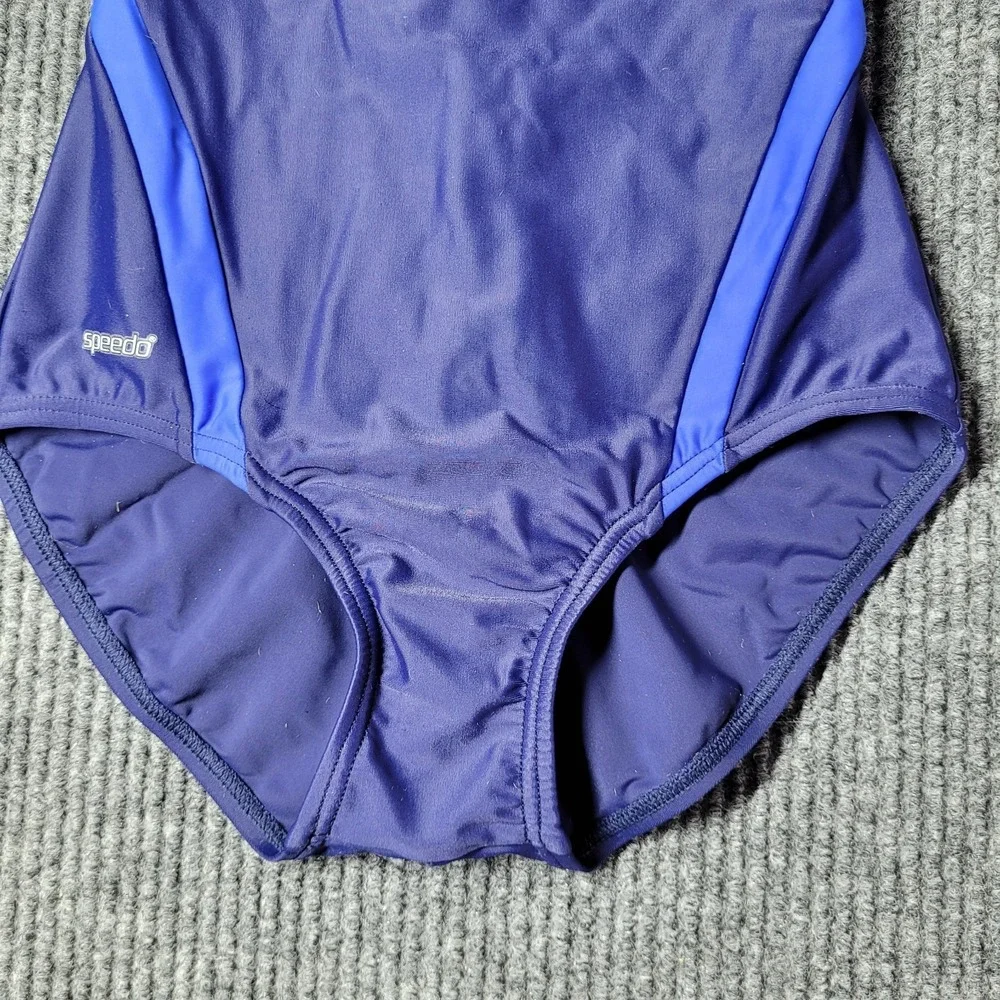 Speedo Womens One Piece Swimsuit X Blue Modest‎ Cut Classic Size 6